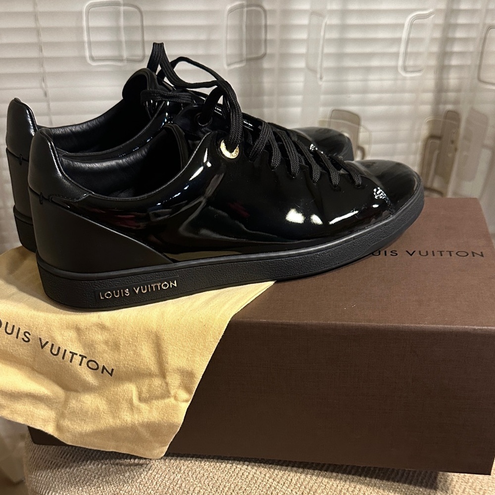 Louis Vuitton Glossy Black Women's Sneakers